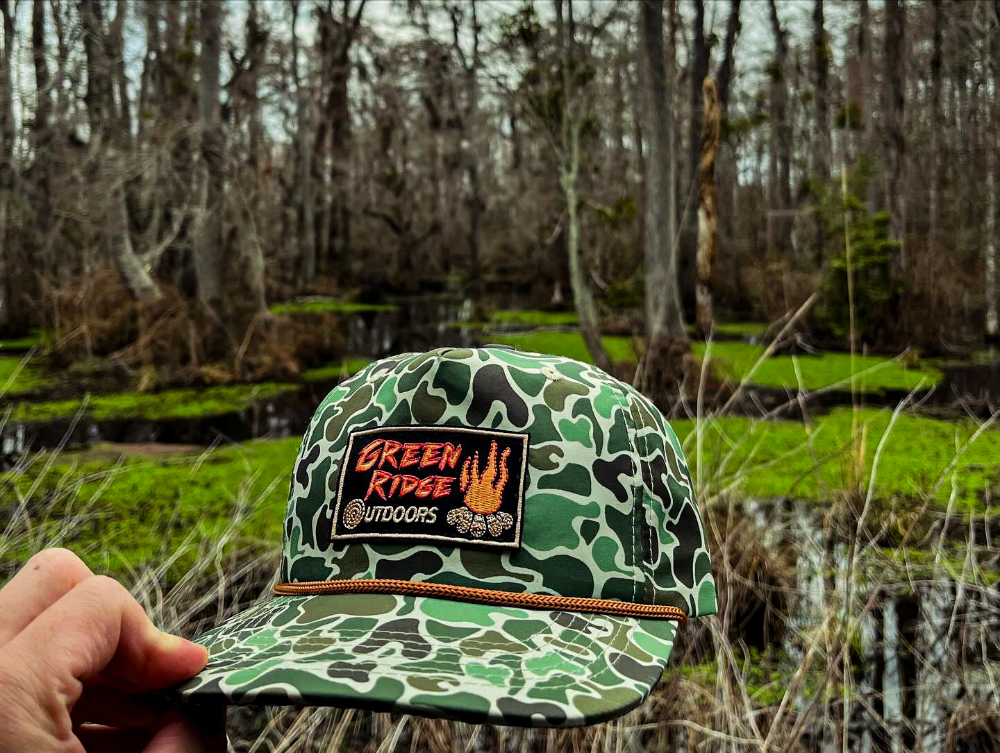 Flat Brim Camo Rope Hat